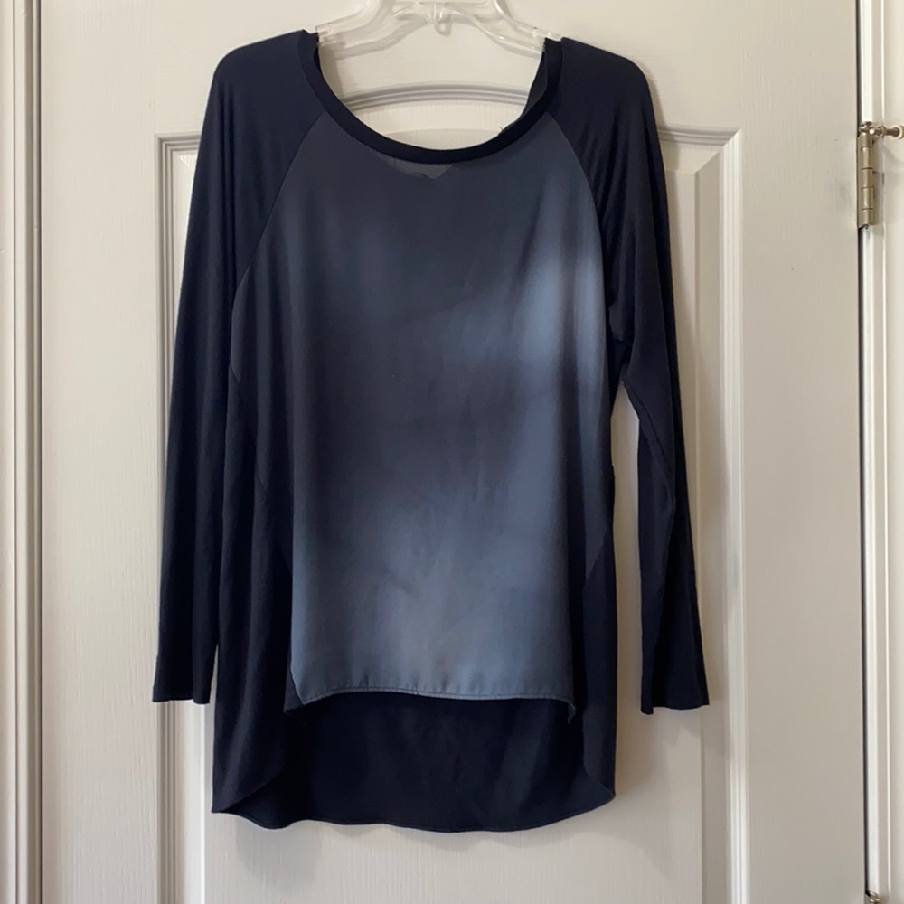 Ombré in the front and plain navy in the back